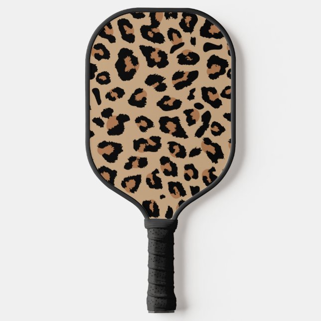 Leopard Print Animal Pattern Pickleball Paddle (Front)