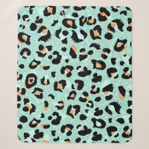 Leopard print, animal pattern sherpa blanket