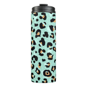 Leopard print, animal pattern thermal tumbler