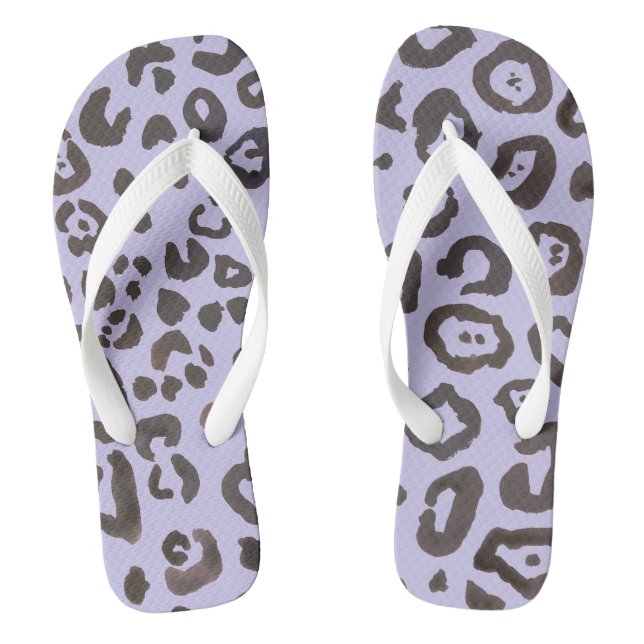 Leopard Print Animal Print Fashion Flip Flops (Footbed)