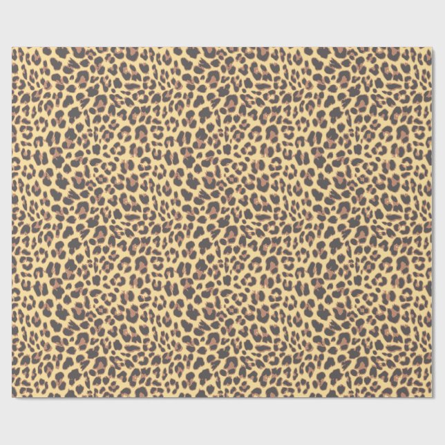 Leopard Print Animal Skin Patterns Wrapping Paper (Flat)