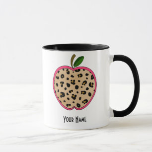 Leopard Print Apple Teacher Mug