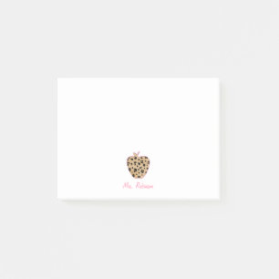 Leopard Print Apple Teacher Post-it Notes