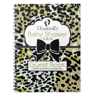 Leopard Print Baby Shower Guest Book- Notebook