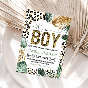 Leopard Print Baby Shower Invitation Wild One