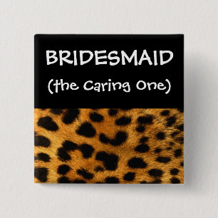 Leopard Print Bachelorette Party Bridesmaid 15 Cm Square Badge