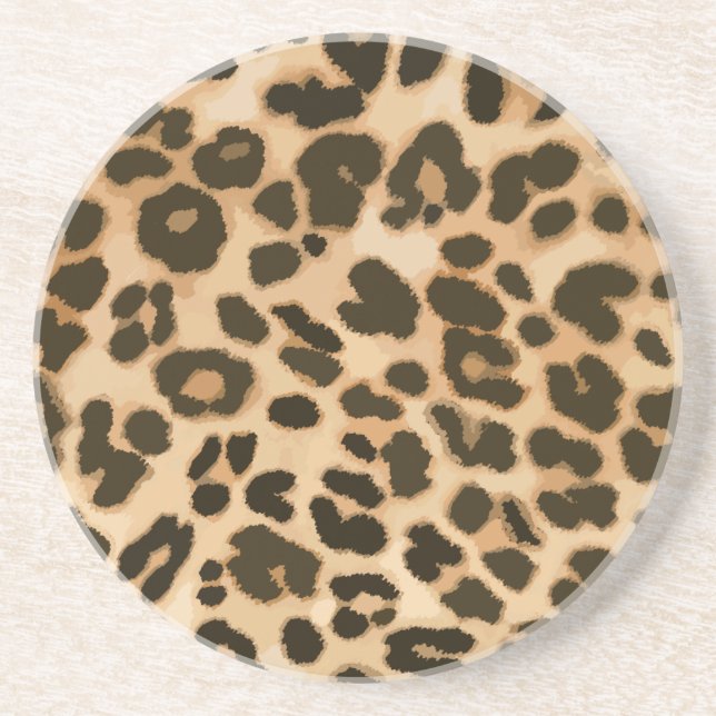 Leopard Print Background Coaster (Front)
