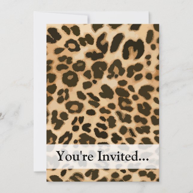 Leopard Print Background Invitation (Front)