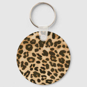 Leopard Print Background Key Ring