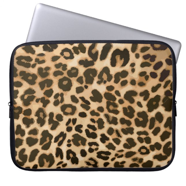 Leopard Print Background Laptop Sleeve (Front)