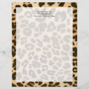 Leopard Print Background Letterhead Template