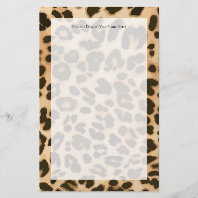Leopard Print Background Stationery (Front)