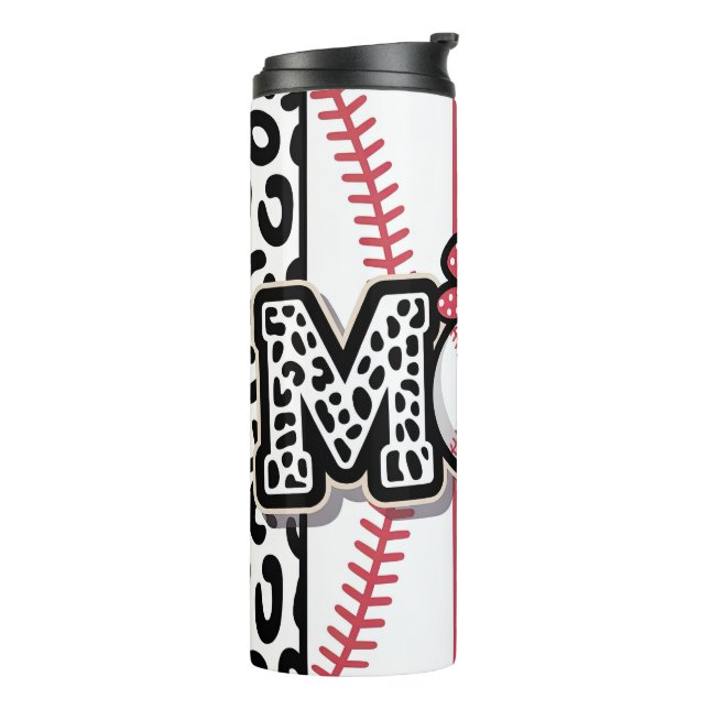 Leopard Print Baseball Mum Thermal Tumbler (Rotated Left)
