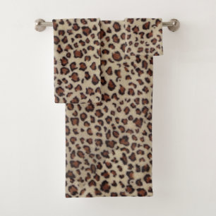Leopard Print Bath Towel Set