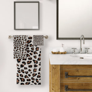 Leopard Print Bath Towel Set