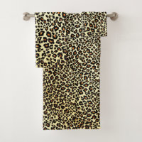 Leopard Print Bath Towel Set