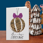Leopard Print Bauble Purple Bow Boujee Christmas Card<br><div class="desc">Have a Boujee Christmas card decorated with leopard print bauble tree ornament and a purple bow. Have a boujee christmas is hand lettered in casual script and the template is ready for you to add your personalised greeting and name(s) inside. Feel free to leave any sections blank, if you prefer...</div>
