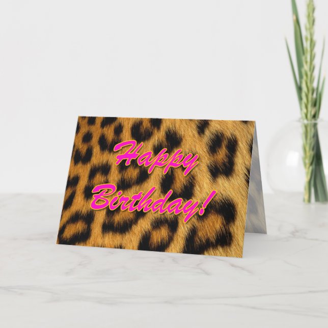 Leopard Print Birthday Card (Front)