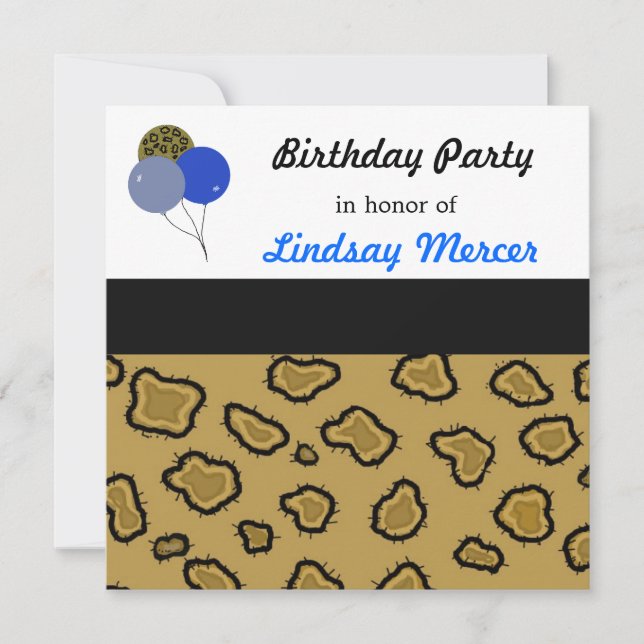 Leopard Print Birthday Invitation (Front)