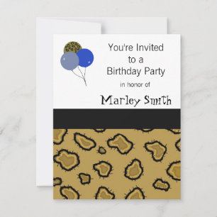 Leopard Print Birthday Invitations