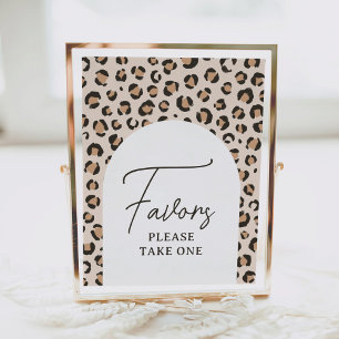 Leopard Print Birthday Party Favours Sign