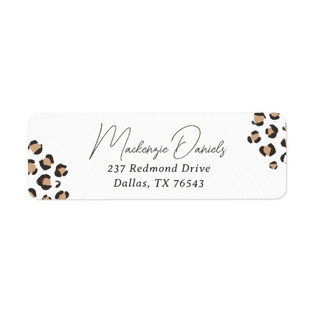 Leopard Print Birthday Return Address (Front)