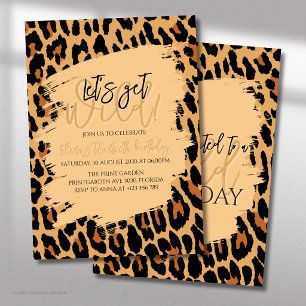 Leopard Print Birthday Stylish Animal Print Party Invitation