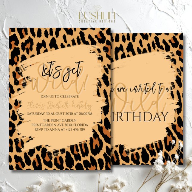 Leopard Print Birthday Stylish Animal Print Party Invitation (Creator Uploaded)