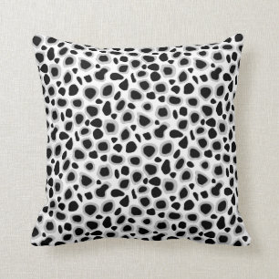 Leopard Print - Black and White Cushion