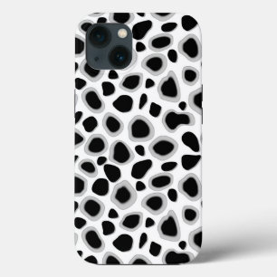 Leopard Print - Black and White iPhone 13 Case