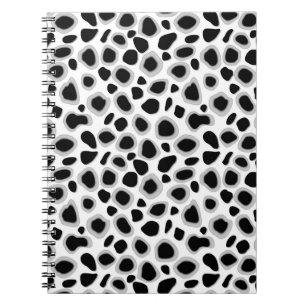 Leopard Print - Black and White Notebook