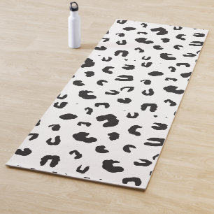 Leopard Print Black and White Yoga Mat