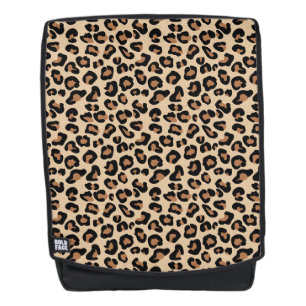 Leopard Print, Black, Brown, Rust and Tan Backpack