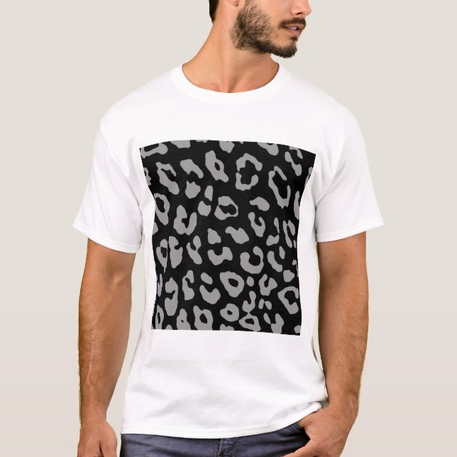 Leopard Print Black Gray T-Shirt (Front)