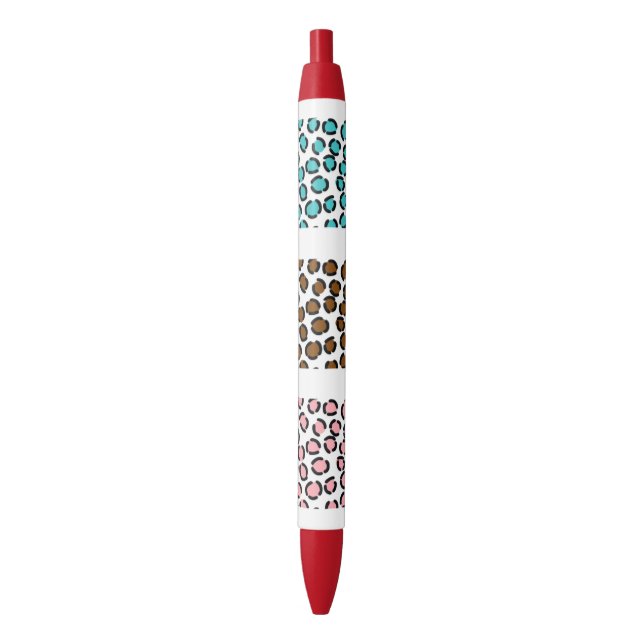 Leopard Print Black Ink Pen (Front Vertical)