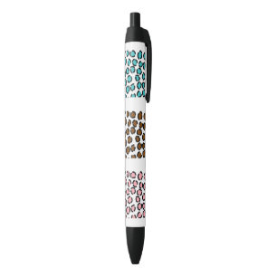 Leopard Print Black Ink Pen