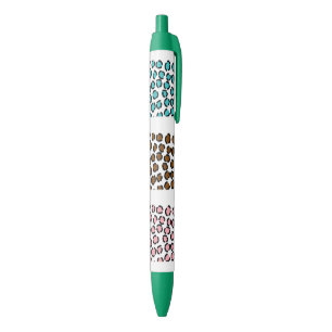Leopard Print Black Ink Pen