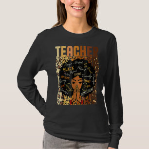 Leopard Print Black Smart Teacher Afro Love Melani T-Shirt