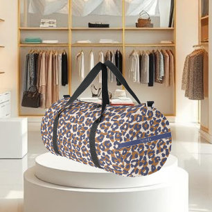 Leopard Print-Blue and Brown- Duffle Bag