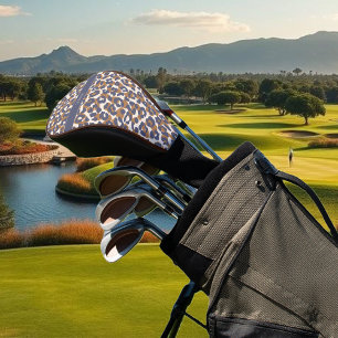 Leopard Print-Blue and Brown- Golf Head Cover
