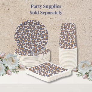 Leopard Print- Blue and Brown Paper Plate