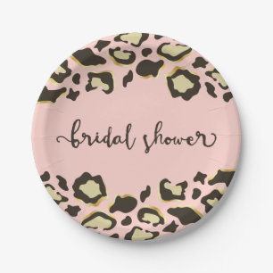Leopard Print   Blush Pink   Bridal Shower Paper Plate
