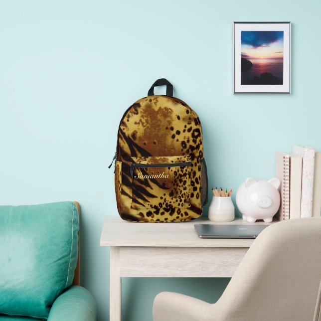 Leopard Print Bookbag - Trendy School & Travel Printed Backpack (Insitu)