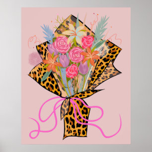 Leopard Print Bouquet Wall Art