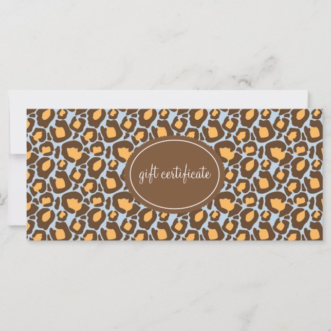 Leopard Print Boutique Style Gift Certificates (Front)
