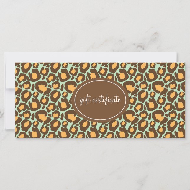 Leopard Print Boutique Style Gift Certificates (Front)