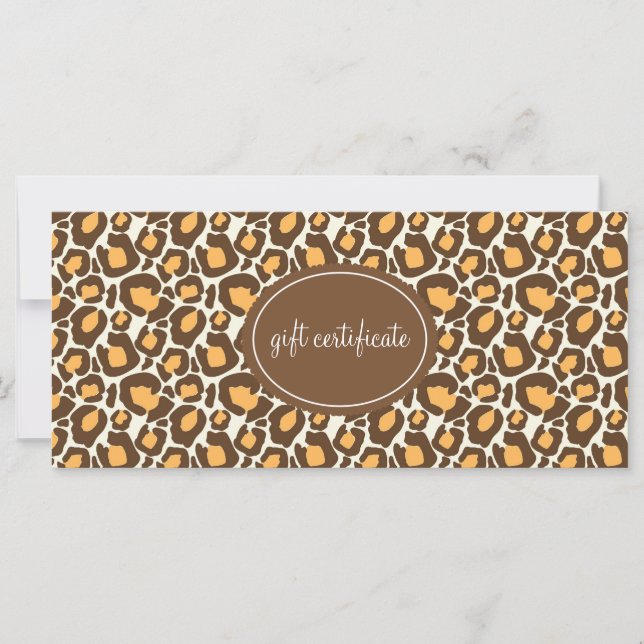 Leopard Print Boutique Style Gift Certificates (Front)