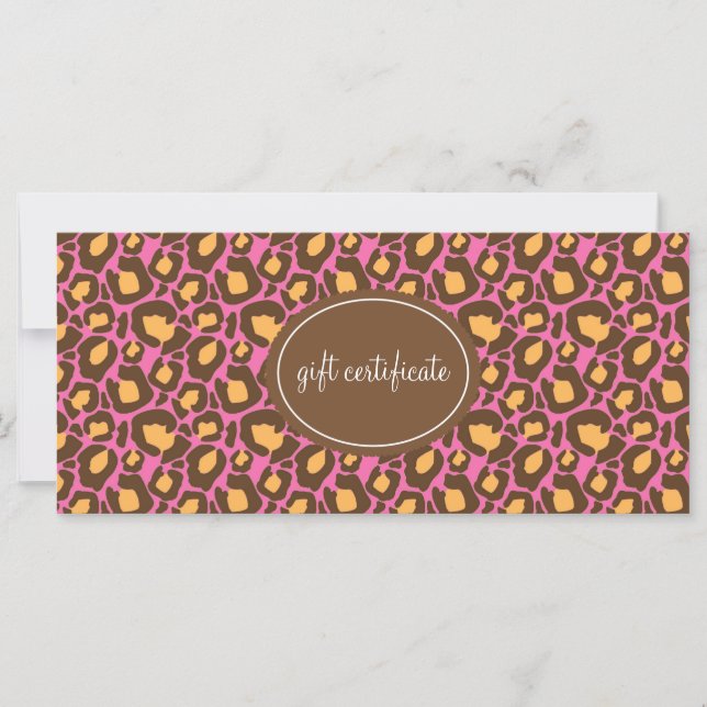 Leopard Print Boutique Style Gift Certificates (Front)