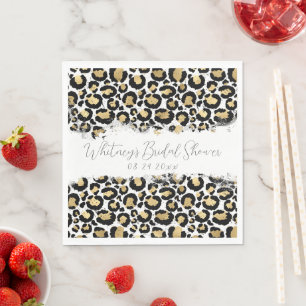 Leopard Print Bridal Shower Cocktail Napkins