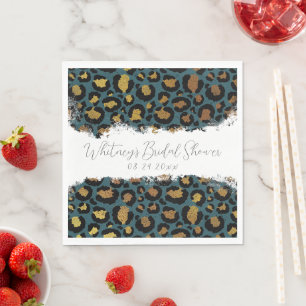 Leopard Print Bridal Shower Cocktail Napkins